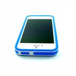 Wholesale iPhone 5 5S 2 in 1 Bumper  (White-Blue)